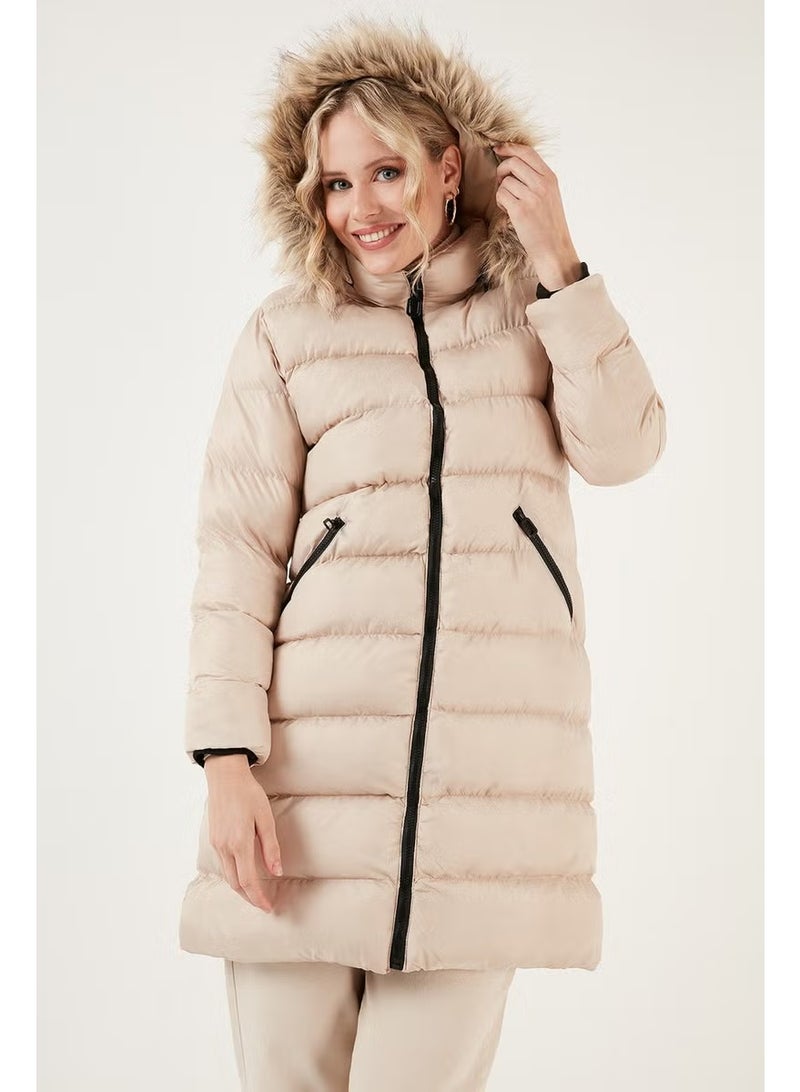 Lela Water Repellent Regular Fit Removable Hooded Puffer Coat Women's Coat 640Y001 - Image 3